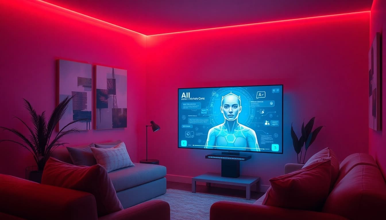 Engaging AI porn chat scene in a modern virtual chat room.