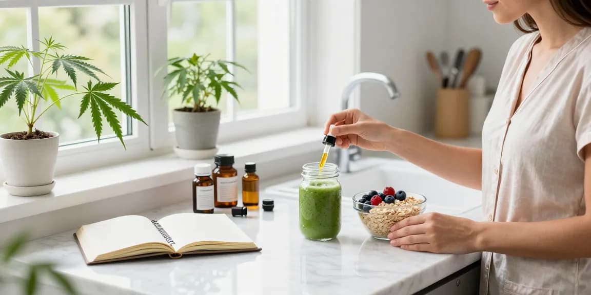CBD-Öl von Ministry Cannabis in einem hellen Küchenumfeld für alle, die natürliche Wellness suchen.
