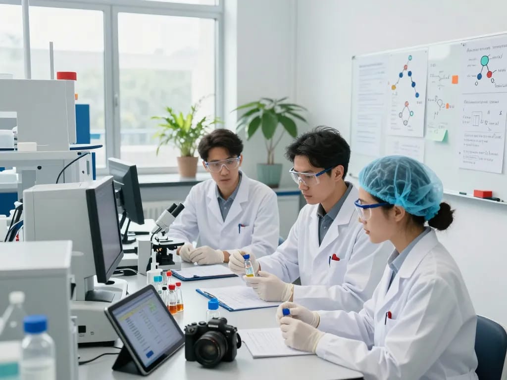 WeeDutch scientists researching premium cannabinoids in a modern lab.