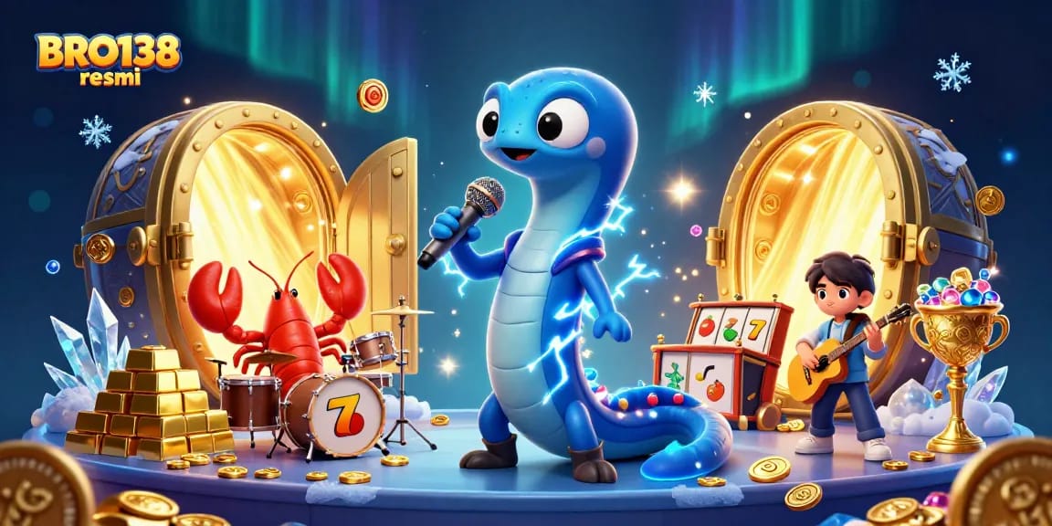 Experience slot gaming excitement at BRO138 resmi with vibrant 3D casino illustration.
