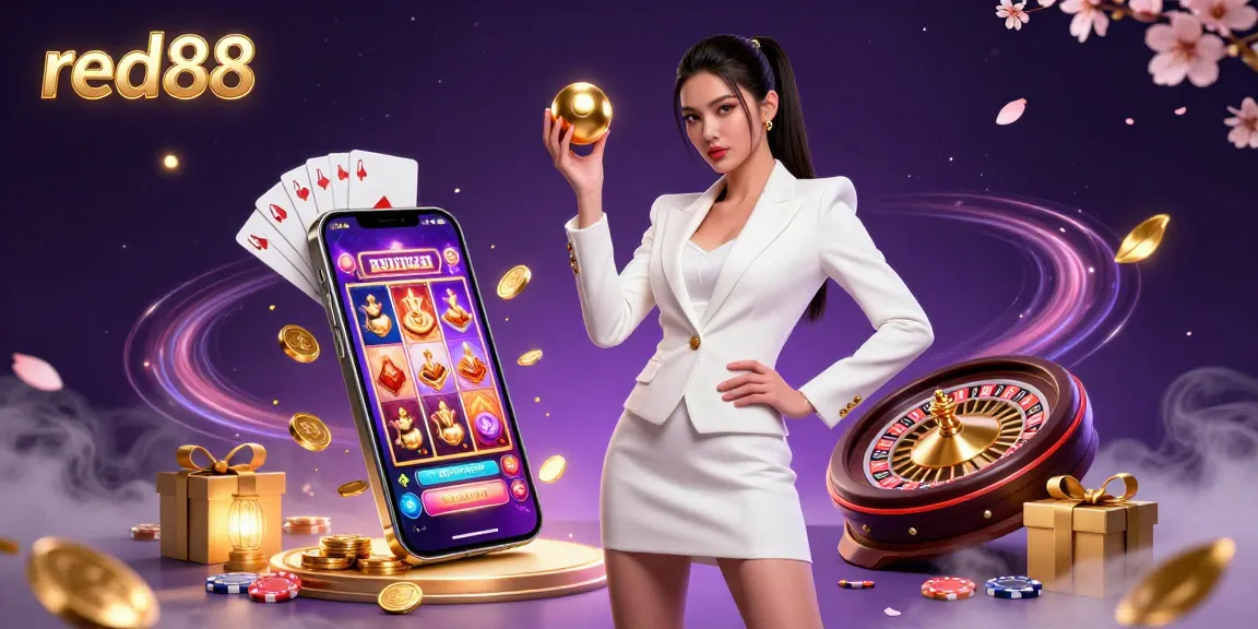 Engage with red88's golden roulette ball while enjoying dynamic casino games under exciting lights.