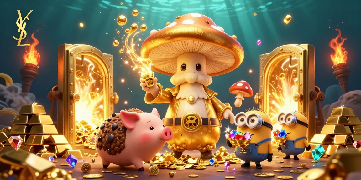 Capture thrilling ysl casino moments with a golden mushroom wizard amidst treasures, enhancing gambling wins.