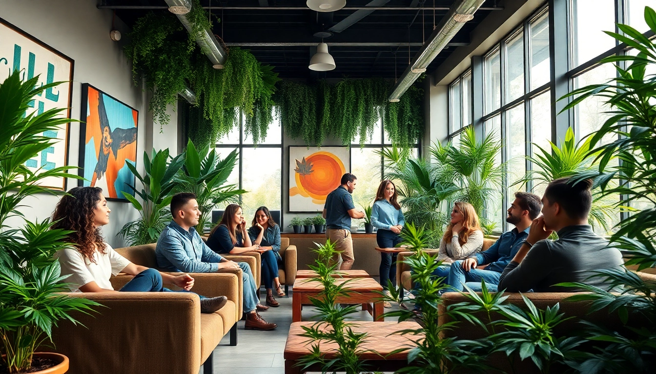 Les membres du social club espagne dans un environnement accueillant et verdoyant.