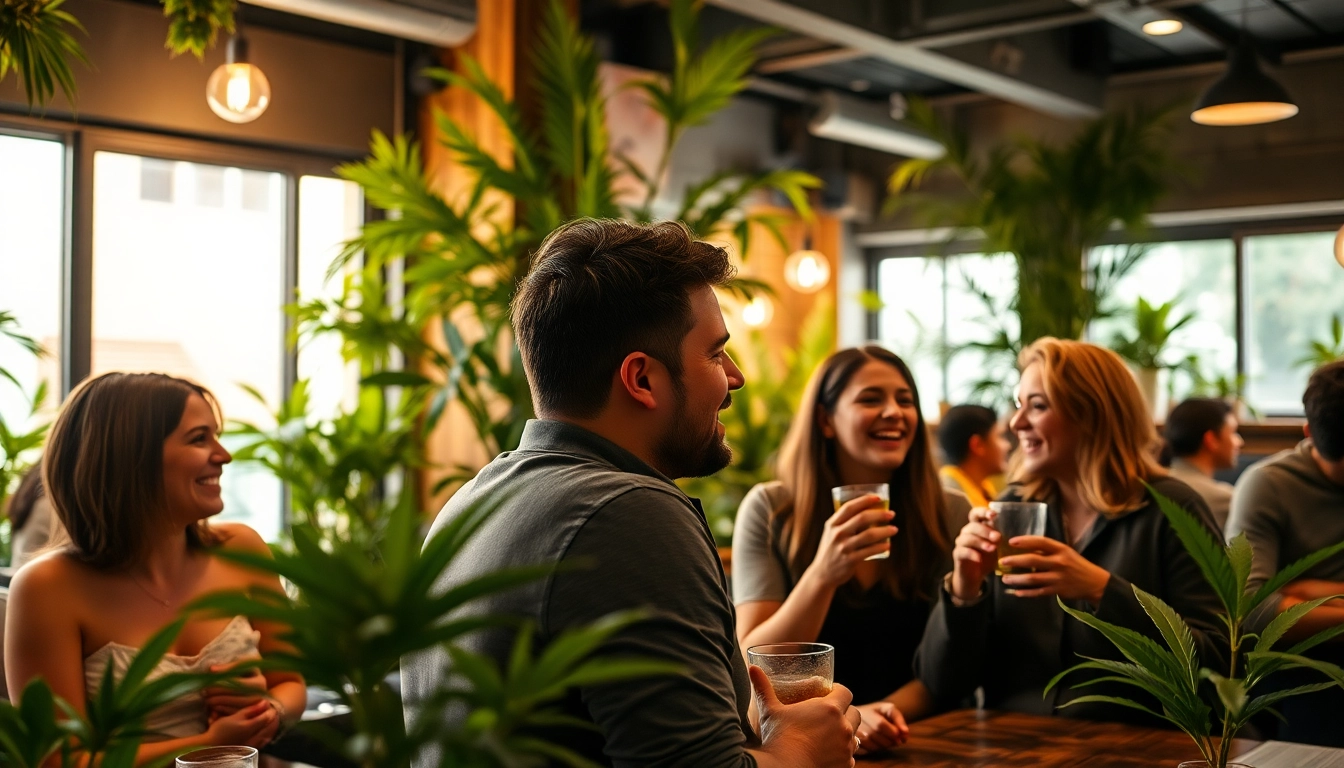Experience vibrant interactions at a social club Madrid with friends amidst inviting greenery.
