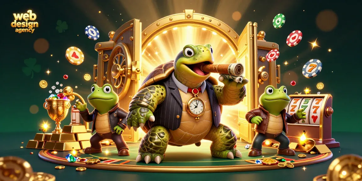 Engage with the web design agency as a snapping turtle boss and bullfrog enforcers dominate a vibrant casino scene.
