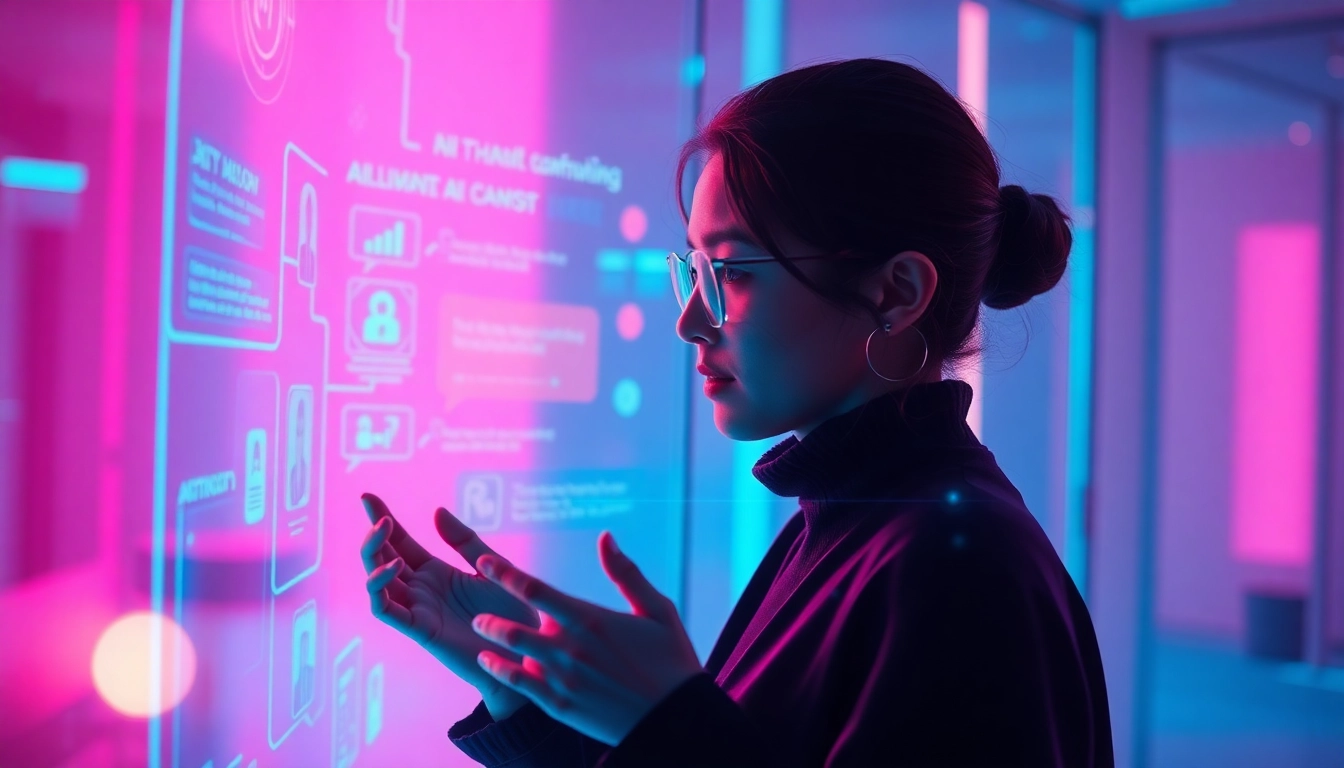 Engaging interface of an AI chat sex chatbot, highlighting interactive features in a warm atmosphere.