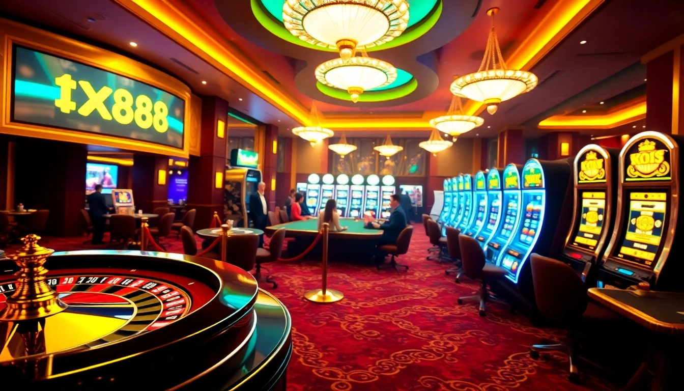 Players enjoying casino games at https://xx88.nl/ with vibrant tables and exciting atmosphere.