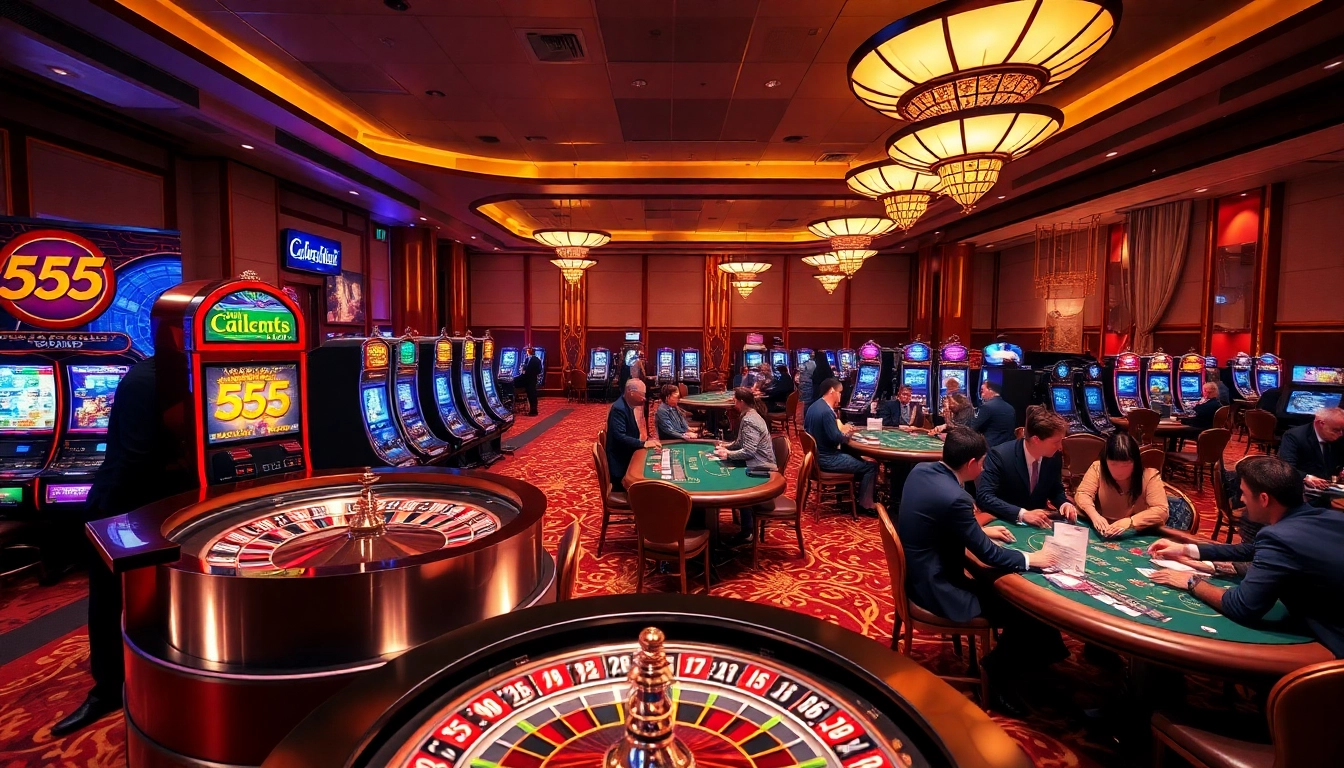 Experience the thrill of winning at the 555 win luxury casino with poker tables and roulette.