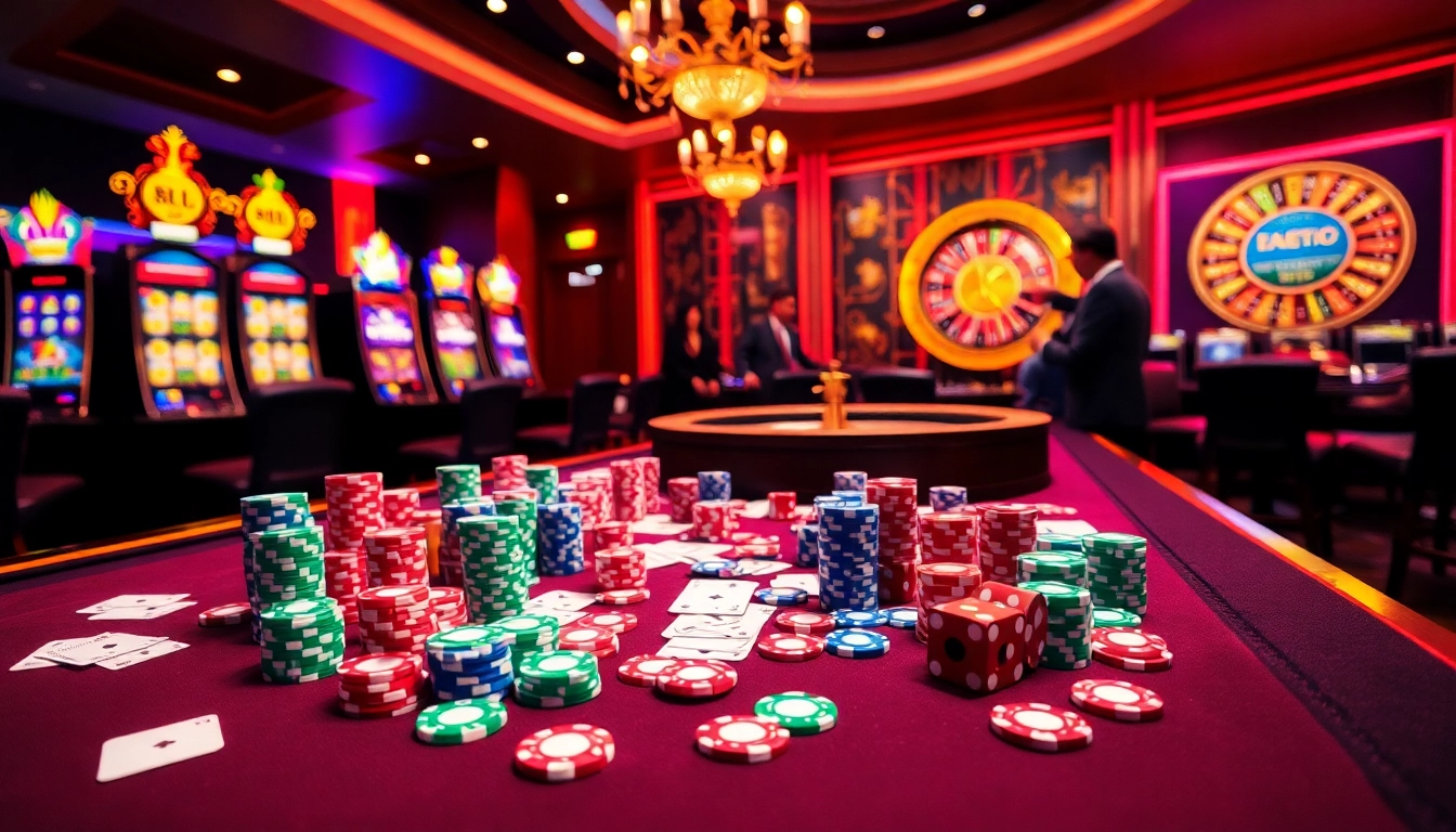 Engage in high-stakes gaming action at https://bl555.family/ with vibrant poker chips and spinning roulette.