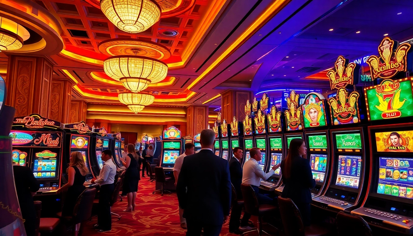 Experience excitement at idn slot machines in a luxurious casino setting with vibrant designs.